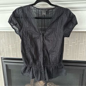 Marc Jacobs | Black Peplum Cap Sleeve Blouse